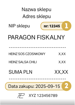 Przykład paragonu z Żabki